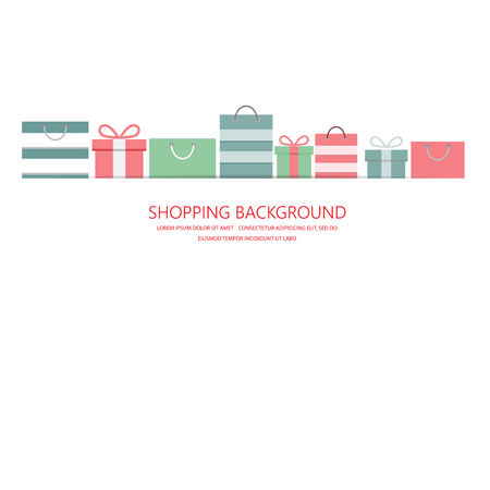 shopping and gift box background. can be use for business shopping card, customer sale and promotion, layout, banner, web design. vector  illustrationのイラスト素材