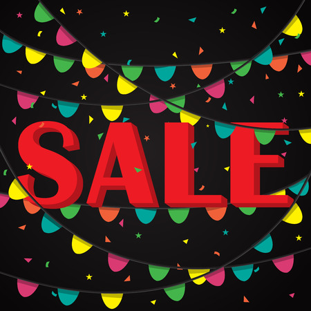 confetti big sale promotion background, can be use for celebration, new year, christmas card.  also design for web page, business sale banner, vector illustrationのイラスト素材