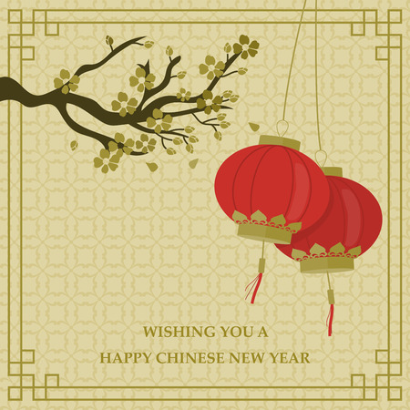 traditional chinese new year background.  can be used for wallpaper, pattern fills, web page design ,surface textures, greeting card. Vector illustration.のイラスト素材