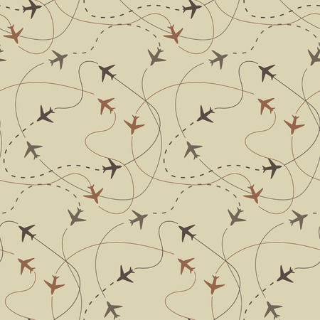 travel around the world airplane routes seamless patternのイラスト素材