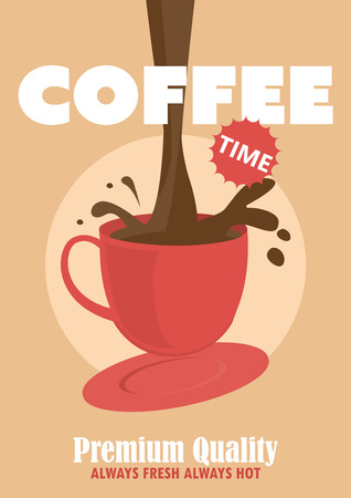 Retro design of Coffee Posters Set. can be use for background, backdrop, greeting and invitation card. there are coffee cup and bean. layout template in A4 size. vector illustration.のイラスト素材