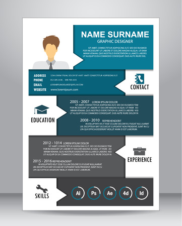 Job resume or CV layout template in A4 size.のイラスト素材