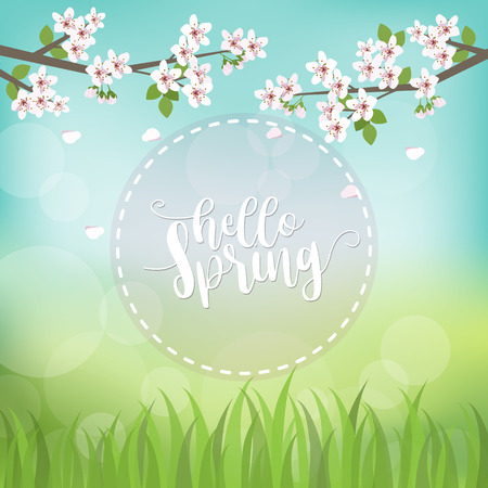 spring season background, vector illustrationのイラスト素材