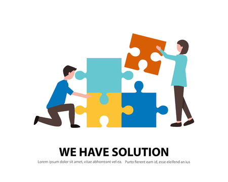 business consulting and solution concept. vector illustrationのイラスト素材