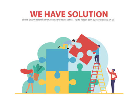 business consulting and solution concept. vector illustrationのイラスト素材