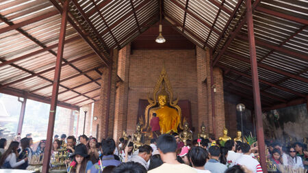 Image of buddha with cloud people のeditorial素材