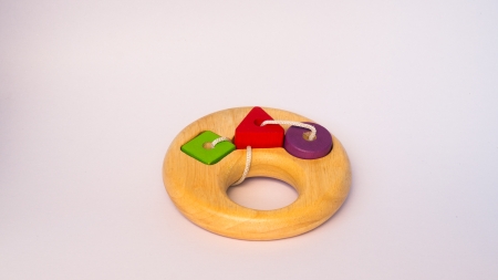 square,triangle,circle wood toy for babyの写真素材
