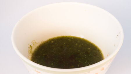 sea food sauce on bowl with isolated on whiteの写真素材
