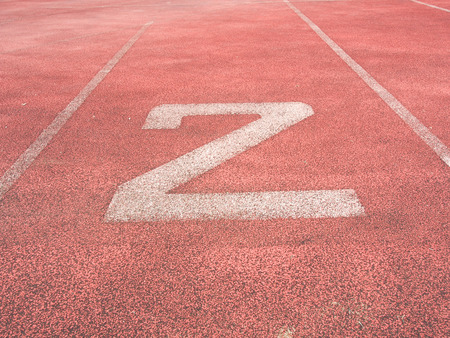 Start point of race track with number 2の写真素材
