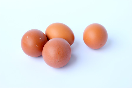 Brown eggs on whitebackgroundの写真素材