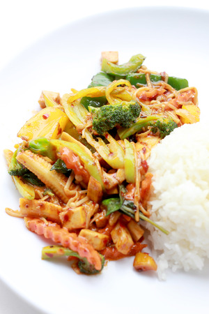 Stir Fried mixed vegetables with Roasted Chili Paste, Vegetarian Food, Healthy Food. Thai cuisine.の写真素材