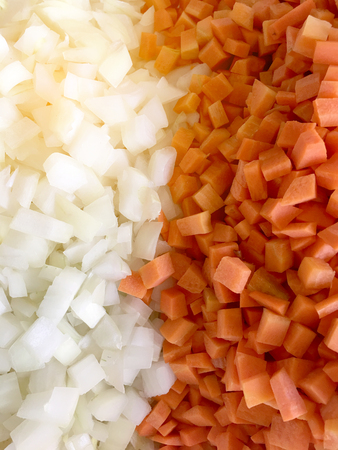 Texture of grated carrot and onion background.の写真素材