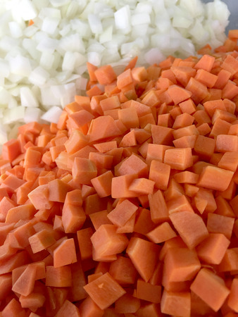 Texture of grated carrot and onion background.の写真素材