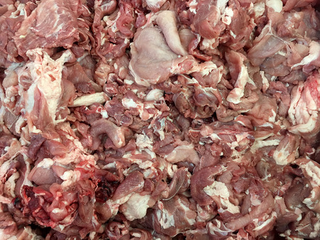 Fresh raw meat, slices pork at the supermarket or department. store.の写真素材