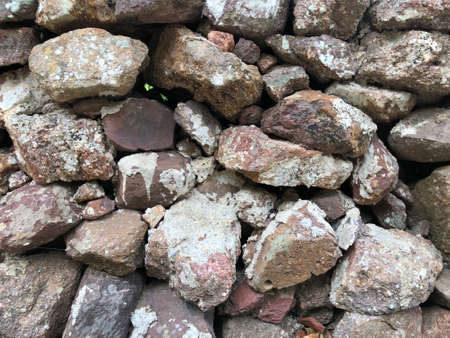 abstract background with dry round reeble, pebbles stones wallの写真素材