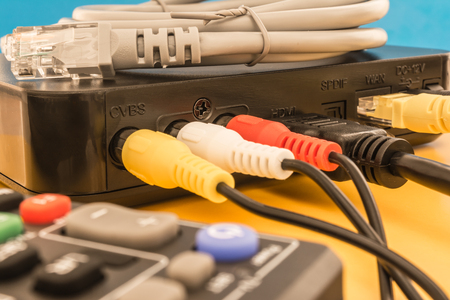 TV video audio and data input with satellite sign