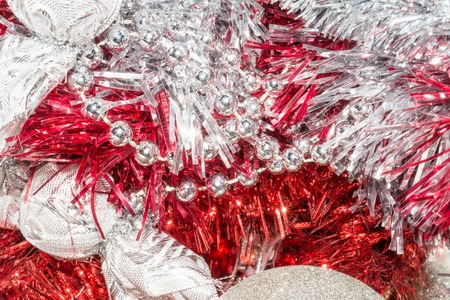 an abstract representation of a chaotic shiny Christmas tinselの写真素材