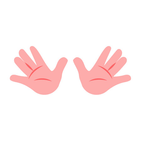 Hand icon in flat style isolated on white background. Vector illustration.のイラスト素材