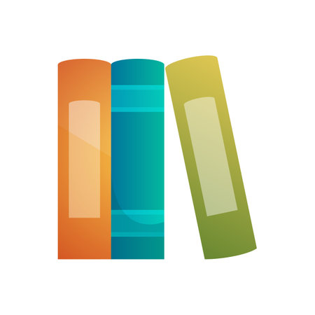 Illustration of an isolated bookshelf icon with  two booksのイラスト素材