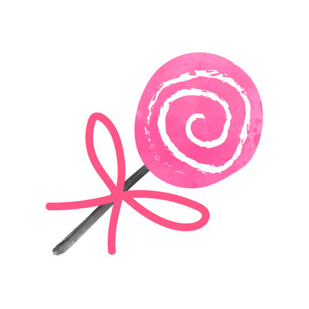 Hand drawn watercolor lollipop isolated on white background. Vector illustration.のイラスト素材