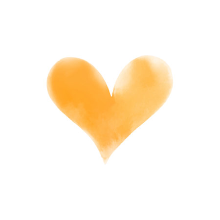 Watercolor heart on a white background. Vector illustration. Design element.のイラスト素材