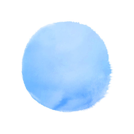 Abstract blue watercolor circle on white background. Texture paper. Vector illustration.のイラスト素材