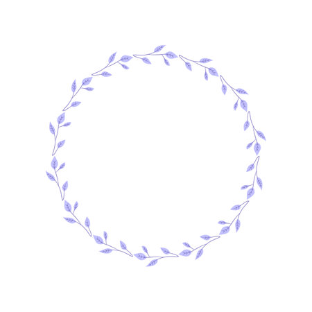 Hand drawn watercolor wreath of twigs with leaves. Vector illustration.のイラスト素材
