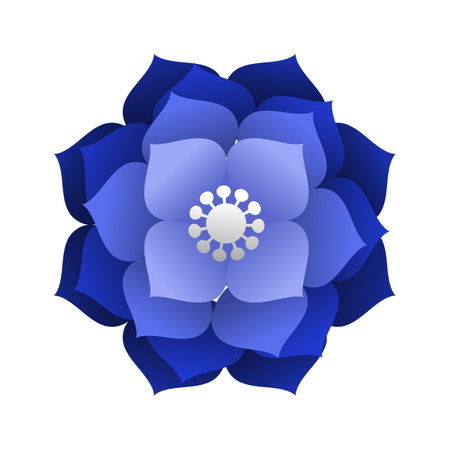 Blue flower on a white background. Vector illustration. Eps 10.のイラスト素材