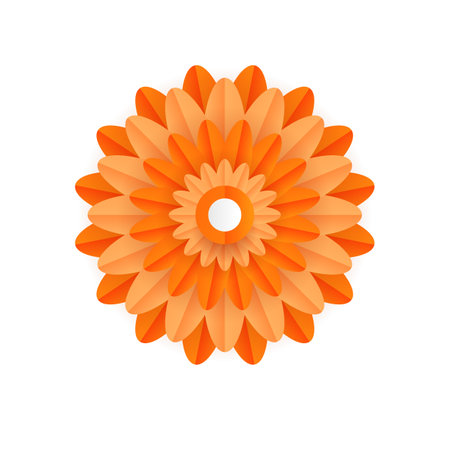 Orange flower on a white background. Vector illustration for your design.のイラスト素材