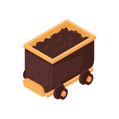Truck with soil icon, isometric 3d style on a white backgroundのイラスト素材