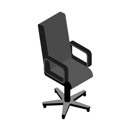 Office chair icon in isometric 3d style on a white backgroundのイラスト素材
