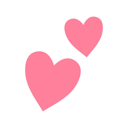 Two pink hearts on a white background. Vector illustration. Eps 10.のイラスト素材