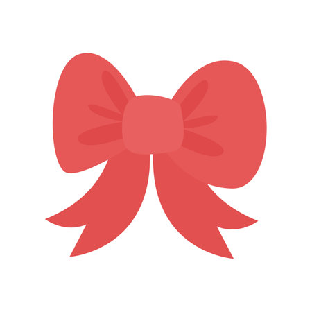 cute bow decoration icon vector illustration design graphic flat style red colorのイラスト素材