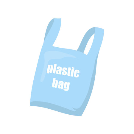 Disposable plastic bag icon in cartoon style on a white backgroundのイラスト素材