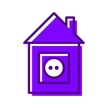 House with socket icon. Flat style. Vector illustration on white background.のイラスト素材