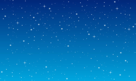 Blue night sky background with stars. Vector illustration for your design.のイラスト素材