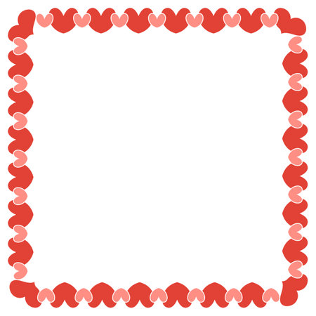 valentine frame with hearts on white background. Vector illustration.のイラスト素材
