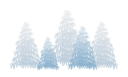 Silhouette of a coniferous forest. Vector illustration.のイラスト素材