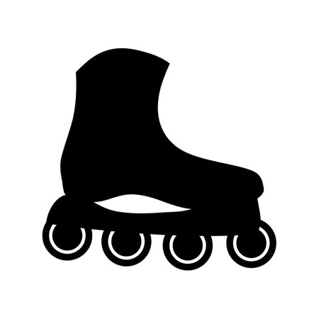 roller skates icon over white background, silhouette style, vector illustrationのイラスト素材