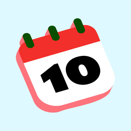 Vector illustration. Calendar icon 10. Days of the month, vector illustration.のイラスト素材