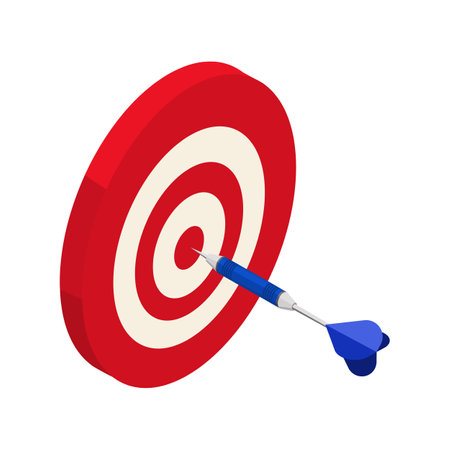 Dartboard and dartboard icon in isometric 3d style on a white backgroundのイラスト素材