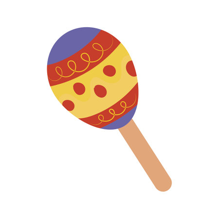 Mexican maraca flat icon isolated on white background for your web and mobile app design