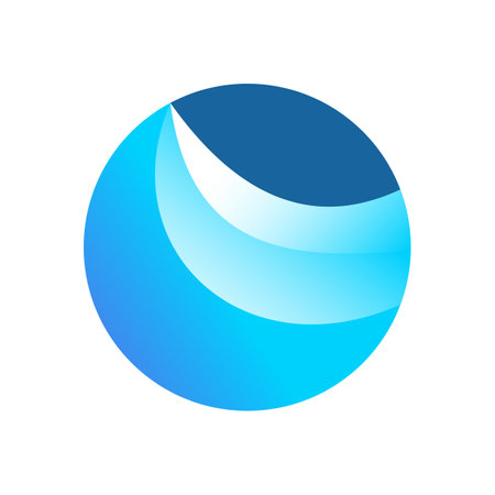 abstract blue circle icon on white background for graphic and web designのイラスト素材