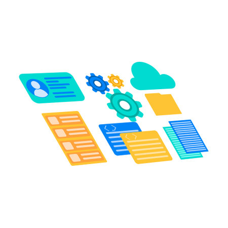 Cloud computing icon in isometric 3d style on a white backgroundのイラスト素材