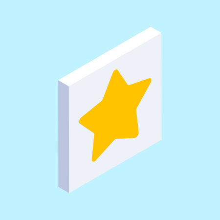 Star icon in isometric 3d style on a blue background.のイラスト素材