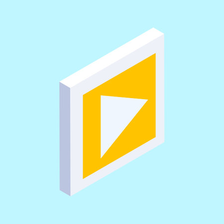 Play button isometric icon. 3d isometric vector illustration.のイラスト素材