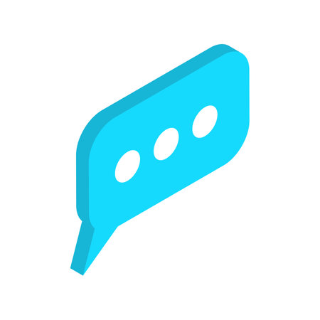 Speech bubble icon in isometric 3d style on a white backgroundのイラスト素材