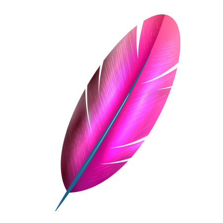 Feather icon. Realistic illustration of feather vector icon for webのイラスト素材
