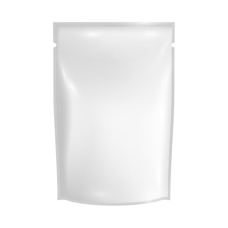 Blank Realistic Plastic Snack Bag Isolated on White Background. Vectorのイラスト素材