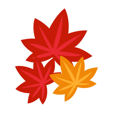 Maple leaves flat icon isolated on white background. Autumn season symbolのイラスト素材